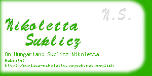 nikoletta suplicz business card